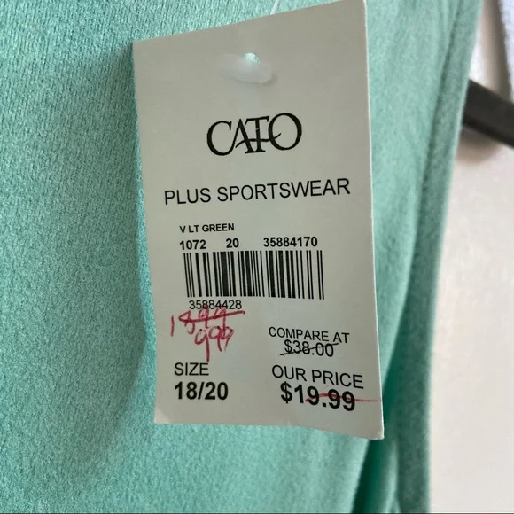 CATO Green Cutout Tank Top NWT Plus Size - Picture 3 of 6
